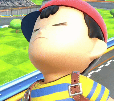 A Cartoon Character Wearing A Red Hat And A Striped Shirt GIF