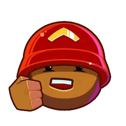 A Cartoon Character Wearing A Red Helmet With An Arrow On It Gives A Thumbs Up Sticker