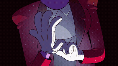 A Cartoon Character Wearing A Red Jacket And White Gloves Making A Hand Gesture GIF