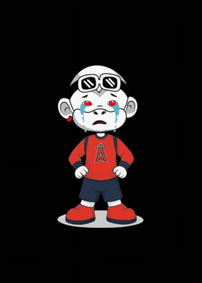 A Cartoon Character Wearing A Red Shirt With An A On It GIF