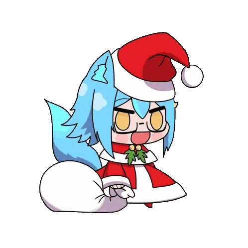 A Cartoon Character Wearing A Santa Hat And Glasses Sticker