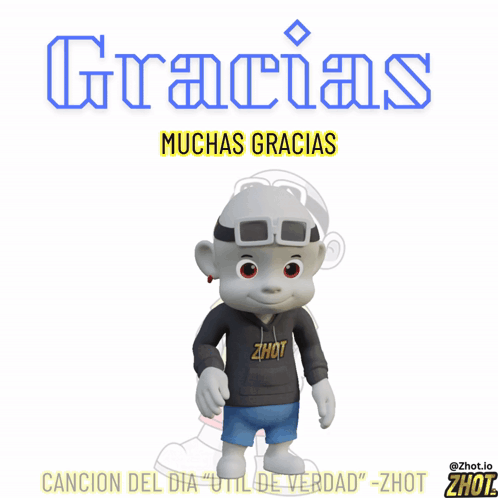 A Cartoon Character Wearing A Shirt That Says Thanky GIF