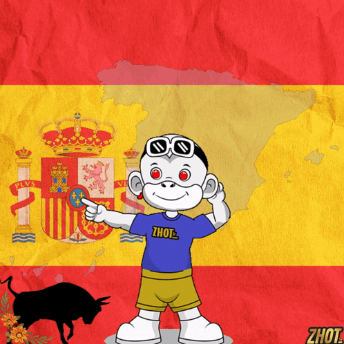 A Cartoon Character Wearing A Shirt That Says ' Zhot ' GIF
