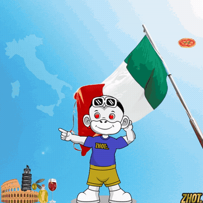 A Cartoon Character Wearing A Shirt That Says " Zhot " GIF