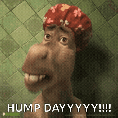 A Cartoon Character Wearing A Shower Cap Says Hump Day Yy GIF