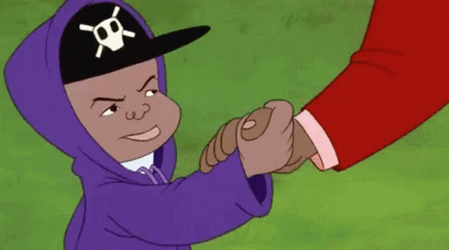 A Cartoon Character Wearing A Skull And Crossbones Hat GIF