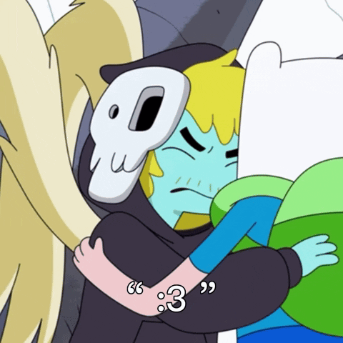 A Cartoon Character Wearing A Skull Mask Is Hugging Another Cartoon Character GIF