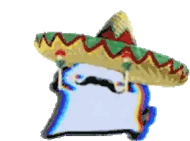 A Cartoon Character Wearing A Sombrero And A Moustache Sticker