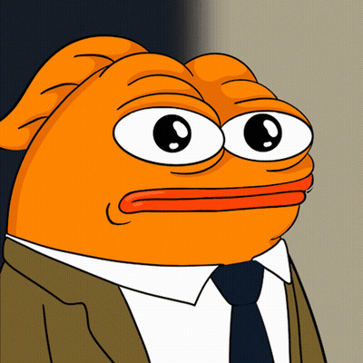 A Cartoon Character Wearing A Suit And Tie Is Orange GIF