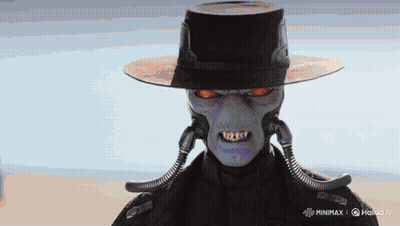 A Cartoon Character Wearing A Top Hat And A Jacket With A Minimum Logo On The Bottom GIF