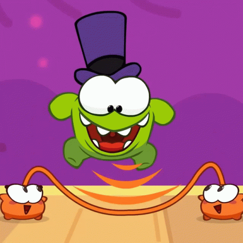 A Cartoon Character Wearing A Top Hat Is Jumping Over A Jump Rope GIF