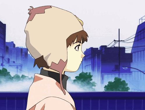 A Cartoon Character Wearing A White Hat And A Pink Shirt GIF