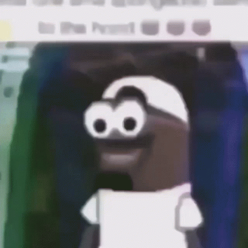 A Cartoon Character Wearing A White Shirt And A White Hat GIF