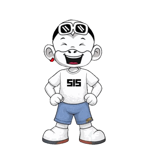 A Cartoon Character Wearing A White Shirt With The Number 515 On It Sticker
