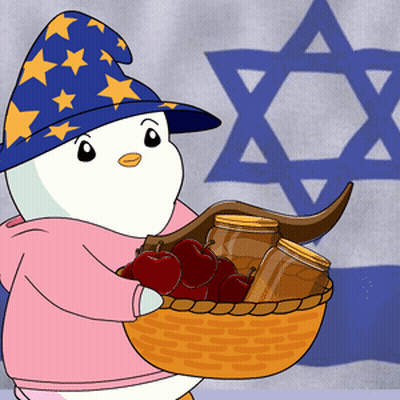 A Cartoon Character Wearing A Wizard Hat Holds A Basket Of Apples GIF