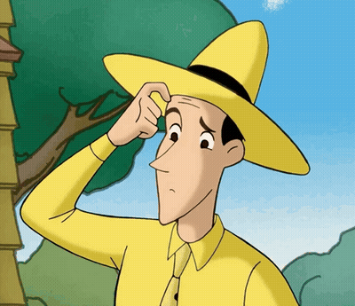 A Cartoon Character Wearing A Yellow Hat And A Yellow Shirt GIF