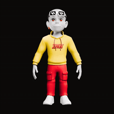A Cartoon Character Wearing A Yellow Hoodie That Says Almost Alive On It GIF