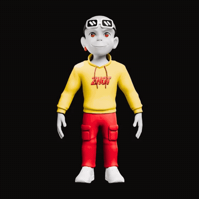 A Cartoon Character Wearing A Yellow Hoodie That Says Shot GIF
