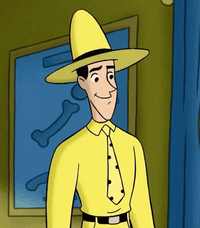 A Cartoon Character Wearing A Yellow Shirt And Tie GIF