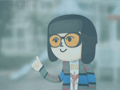 A Cartoon Character Wearing Glasses And A Nirvana Shirt Giving A Thumbs Up GIF