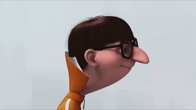 A Cartoon Character Wearing Glasses And A Yellow Shirt Looks Angry GIF