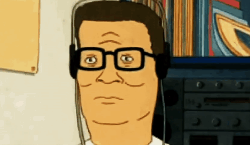 A Cartoon Character Wearing Glasses And Headphones . GIF