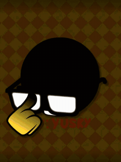 A Cartoon Character Wearing Glasses Is Pointing At His Eye GIF