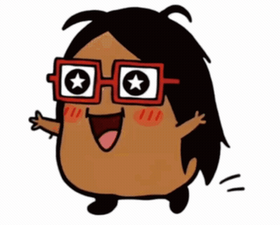A Cartoon Character Wearing Glasses With A Star On The Lens GIF