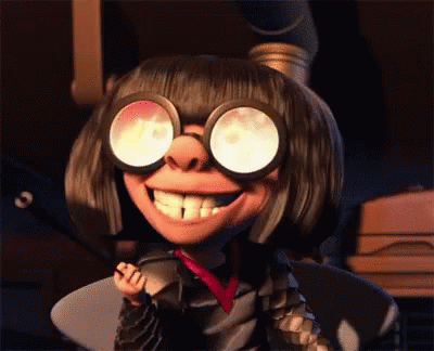 A Cartoon Character Wearing Goggles And A Red Tie Is Smiling GIF