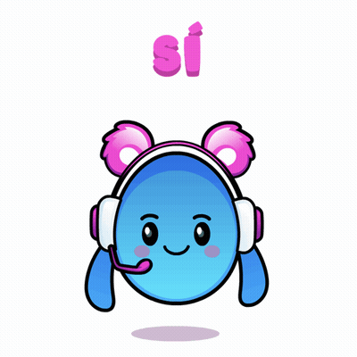 A Cartoon Character Wearing Headphones And Giving A Thumbs Up With The Word Si Above Him GIF