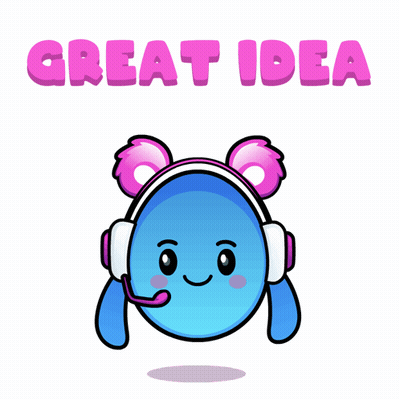 A Cartoon Character Wearing Headphones And Giving A Thumbs Up With The Words Great Idea Above Him GIF