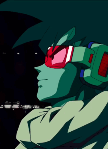 A Cartoon Character Wearing Headphones And Goggles With The Letter O On The Bottom GIF