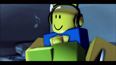 A Cartoon Character Wearing Headphones And Smiling GIF