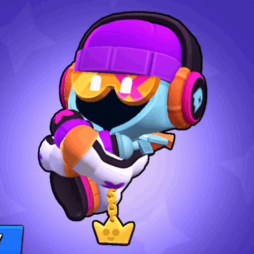 A Cartoon Character Wearing Headphones And Sunglasses Is Holding A Gold Crown GIF