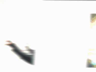 A Cartoon Character Wearing Headphones And Sunglasses Is Standing Next To A White Wall . GIF