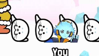 A Cartoon Character Wearing Headphones Is Surrounded By White Cats And The Words You On The Bottom GIF