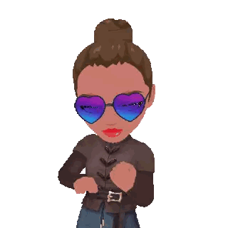 A Cartoon Character Wearing Heart Shaped Sunglasses And A Bun Sticker