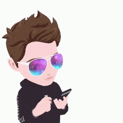 A Cartoon Character Wearing Sunglasses And A Black Shirt With The Word Style On The Sleeve GIF