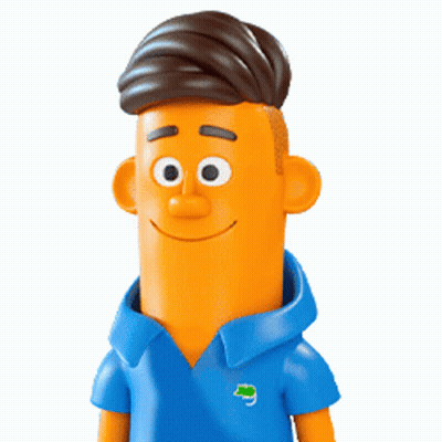 A Cartoon Character Wearing Sunglasses And A Blue Polo Shirt GIF