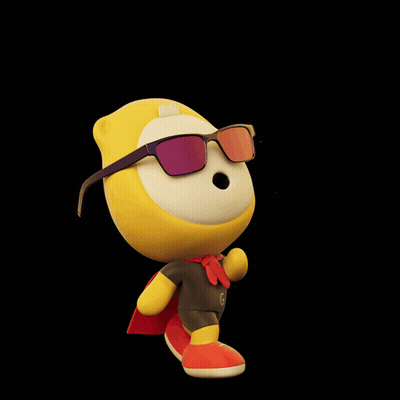 A Cartoon Character Wearing Sunglasses And A Cape With The Word Fun Behind Him GIF