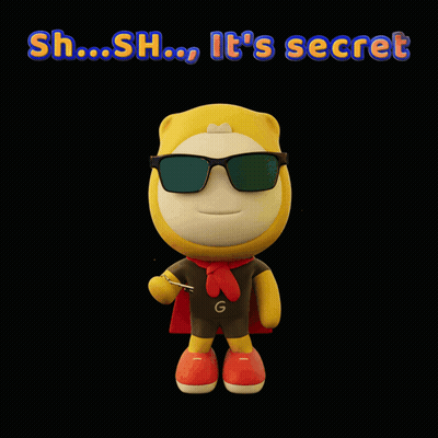 A Cartoon Character Wearing Sunglasses And A Cape With The Words Sh Sh It 'S Secret GIF