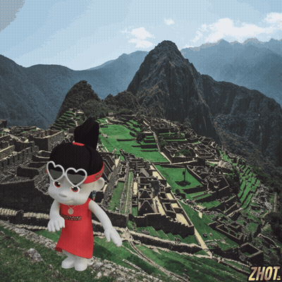 A Cartoon Character Wearing Sunglasses And A Georgia Shirt Stands In Front Of A Mountain GIF