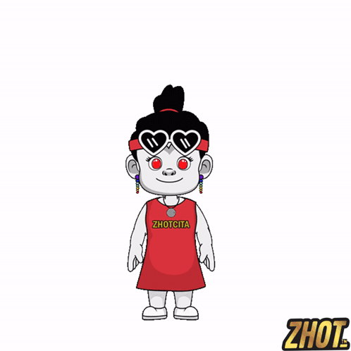 A Cartoon Character Wearing Sunglasses And A Red Shirt That Says Gracias Thanks GIF