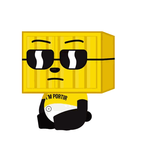 A Cartoon Character Wearing Sunglasses And A Shirt That Says ' I 'M Partir ' On It Sticker