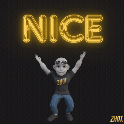 A Cartoon Character Wearing Sunglasses And A Shirt That Says ' Zhot ' On It GIF