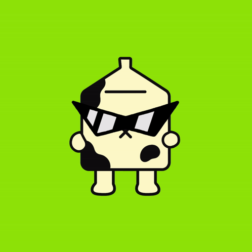 A Cartoon Character Wearing Sunglasses And A Smiley Face GIF