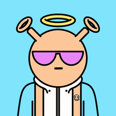 A Cartoon Character Wearing Sunglasses And A White Shirt With A Skull On It GIF