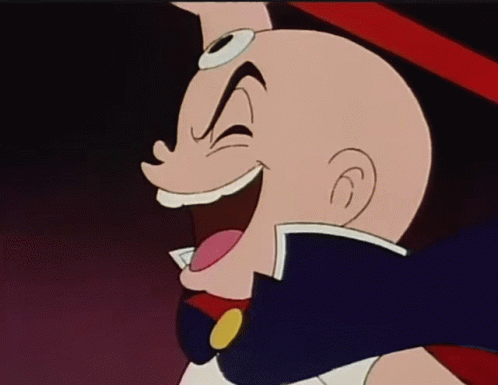 A Cartoon Character With A Bald Head Is Laughing GIF