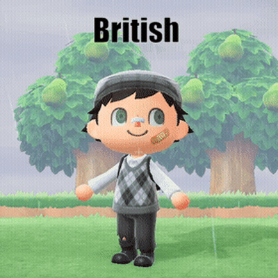 A Cartoon Character With A Bandage On His Face And The Word British On The Bottom GIF