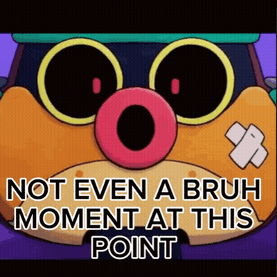 A Cartoon Character With A Bandage On His Face And The Words Not Even A Bruh Moment At This Point GIF